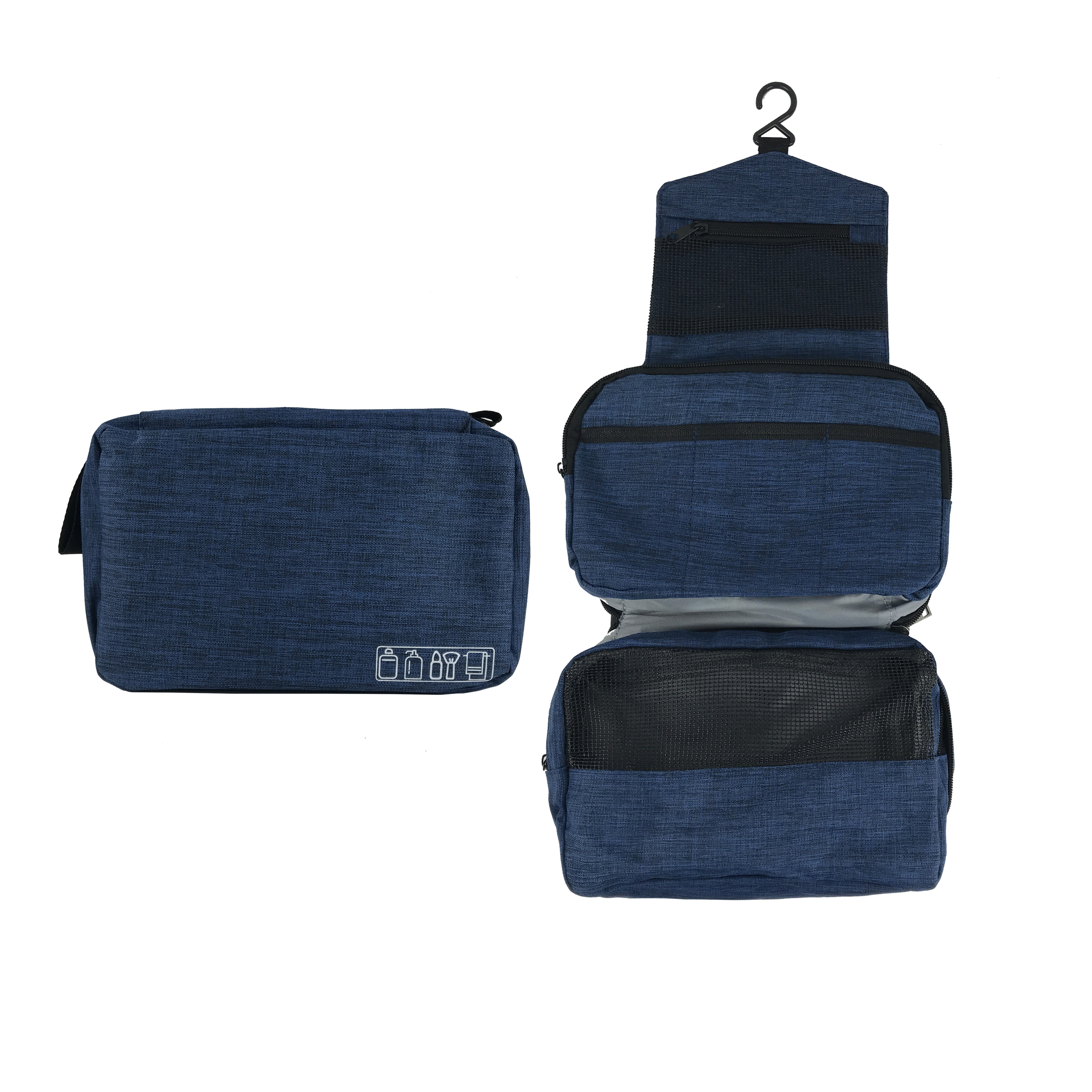 กระเป๋าจัดระเบียบพรีเมี่ยม ใส่อุปกรณ์อาบน้ำ พับเก็บได้ 3 ชั้น