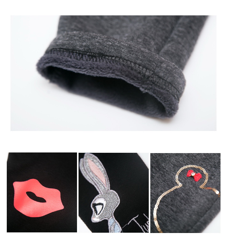 P30871พร้อมส่ง เลกกิ้งเด็กสีดำ ปักแต่งลายติดมินนี่