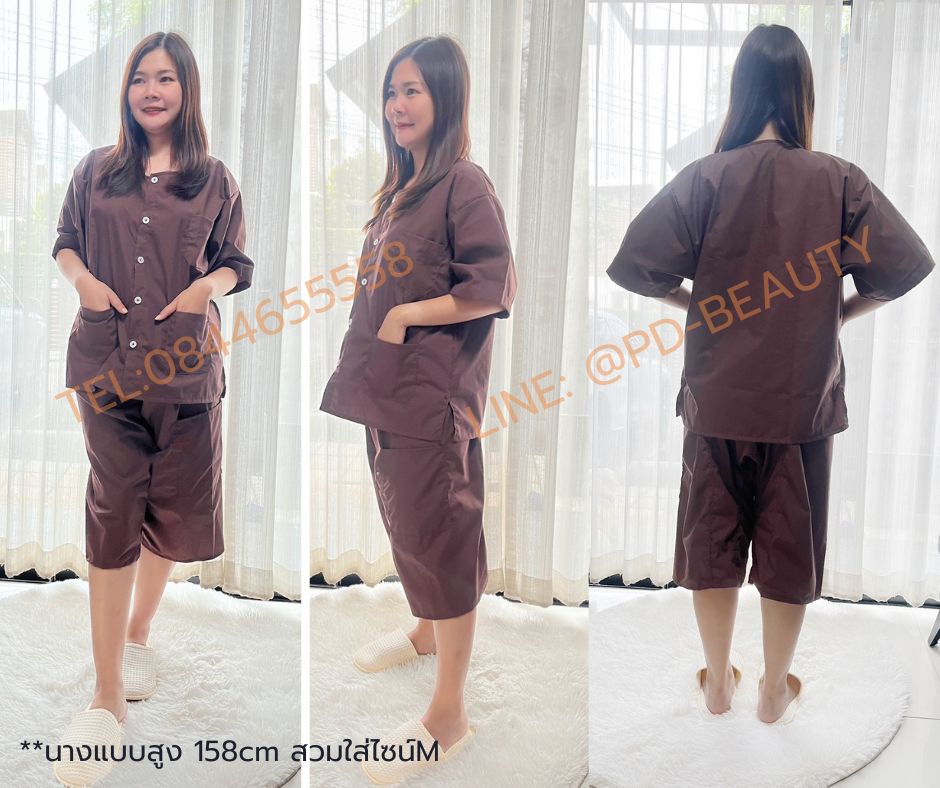 ชุดใส่นวด ชุดคนไข้ ชุดลูกค้า ชุดร้านนวดและโรงพยาบาล ผ้าTC ผ้านุ่มใส่สบายรีดง่าย