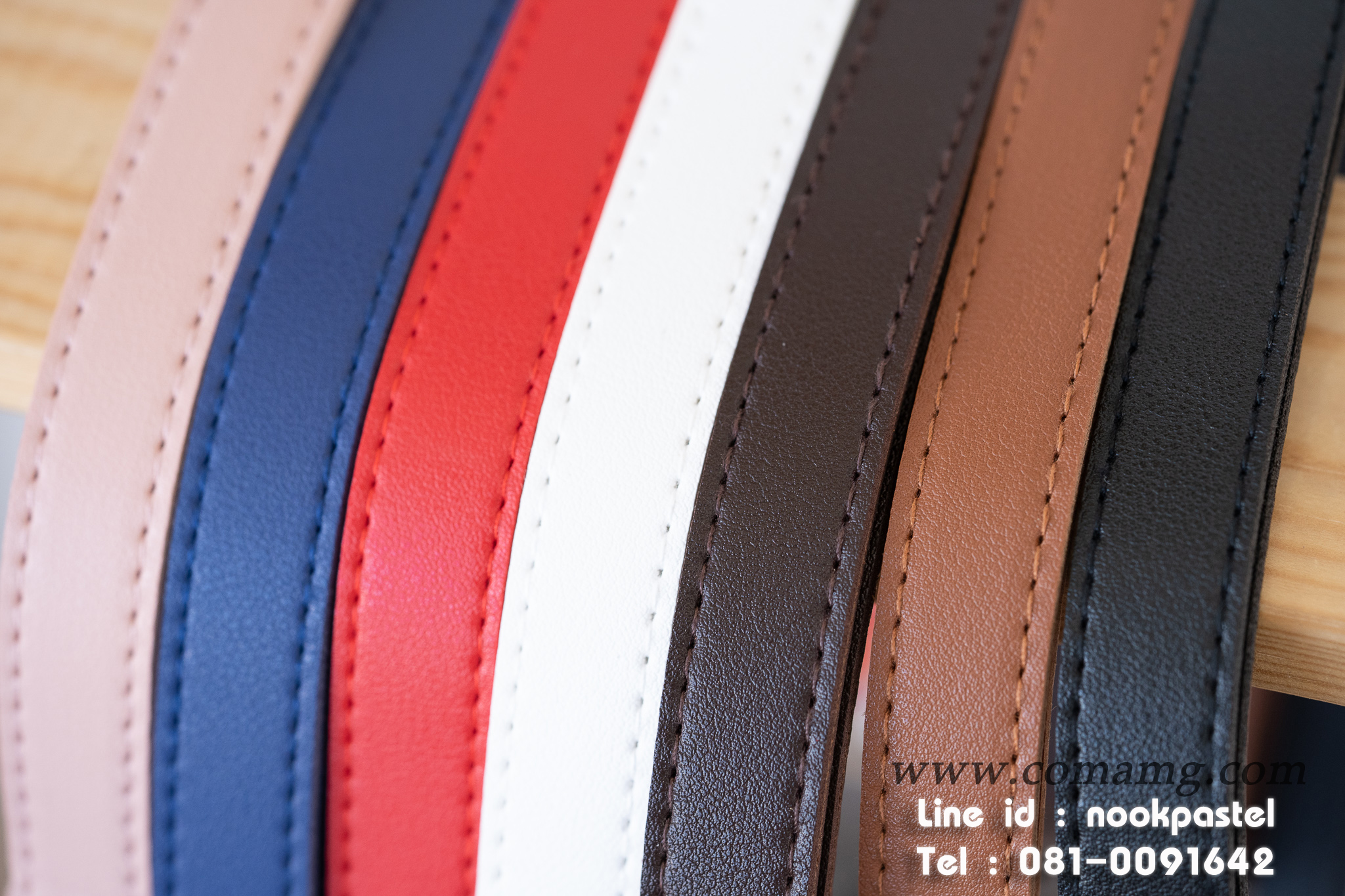 สายกระเป๋าหนังPU หนังเรียบ