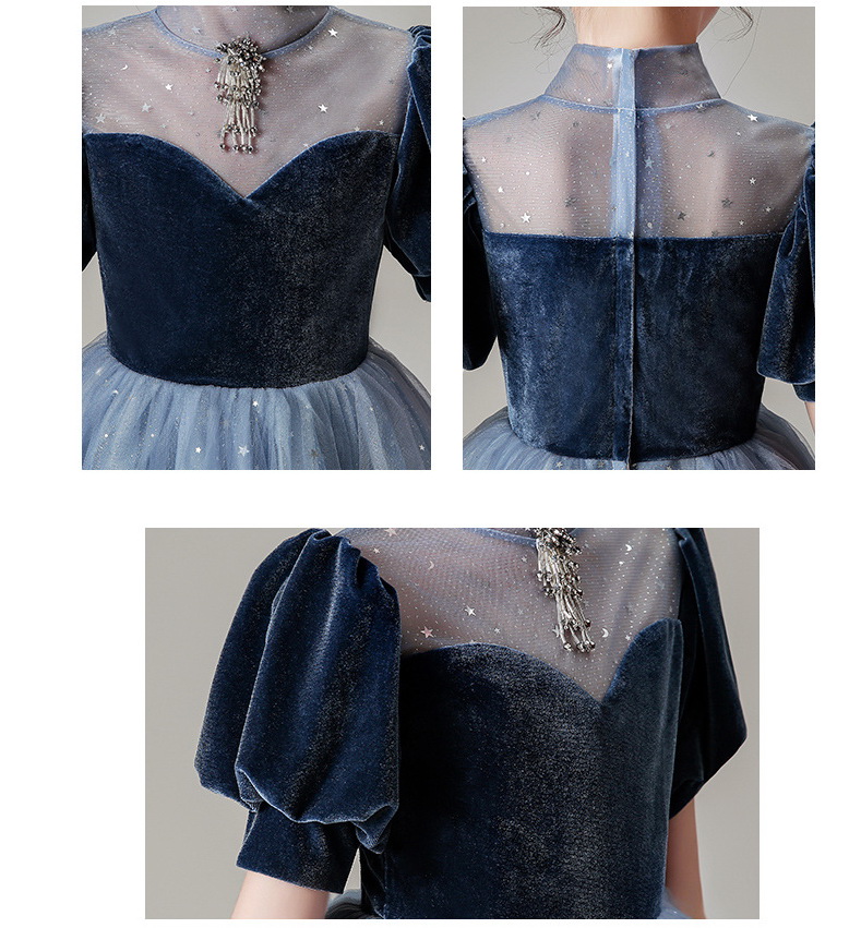 Gd3748- พร้อมส่งจากไทย ชุดราตรีเด็กสีน้ำเงิน กระโปรงสีฟ้า แต่งเลื่อมสวยหรู สวยดุจเจ้าหญิงในเทพนิยาย ชุดออกงานเด็กหญิงทรงหน้าสั้น-หลังยาว(ต้องการทรงยาว ค้นหาด้วยรหัส Gd37481-2 นะคะ)