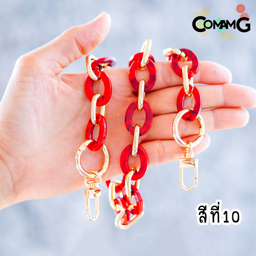 สายกระเป๋าอะคริลิค ลายหินอ่อน ทรงวงรี สายกระเป๋าสั้นสะพายไหล่ ยาว60ซม สินค้าพร้อมส่ง