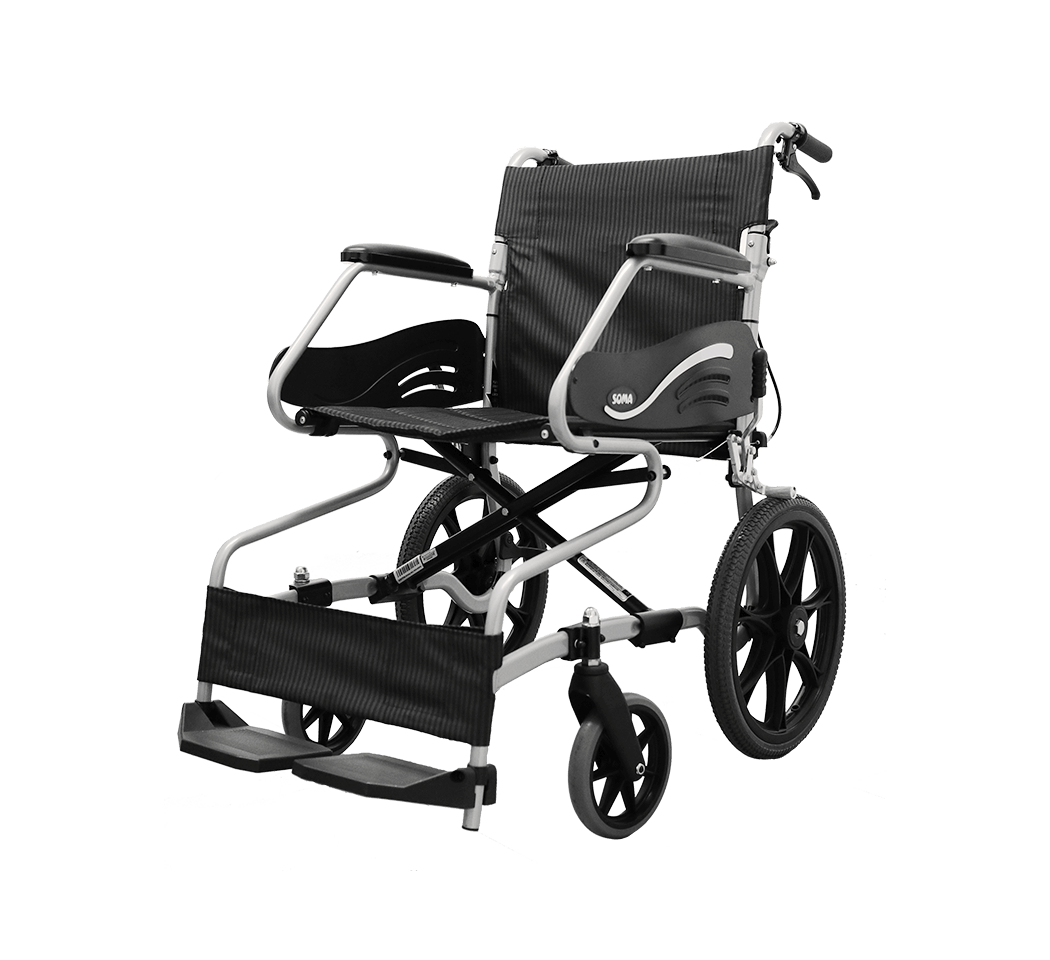 รถเข็นอลูมินัมอัลลอยด์โซม่า รุ่น SOMA 150.3 F16 (WheelChair SOMA 150.3 F16) ล้อหลังเล็ก เหมาะแก่การเดินทาง น้ำหนักเบา แข็งแรงทนทาน ของแท้ รับประกันศูนย์ไทย 1 ปี