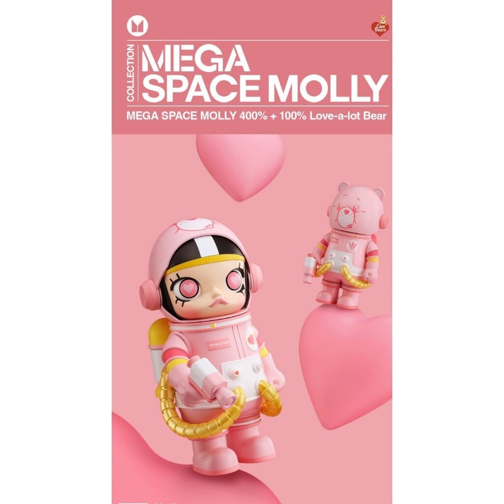 พร้อมส่ง Popmart Space Molly 400%+100% Carebear Love a lot