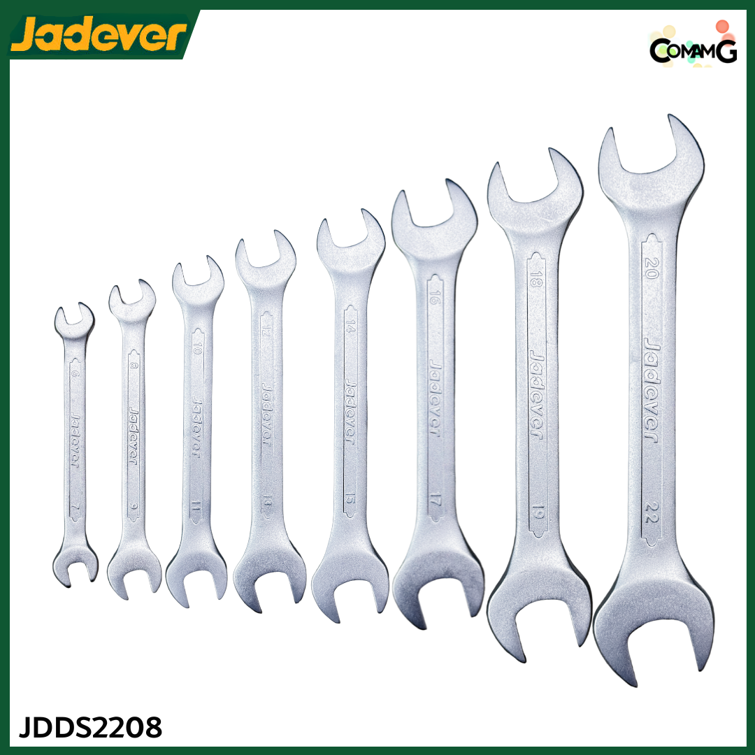 Jadever ชุดประแจปากตาย ชุด8ชิ้น ขนาด6-22mm พร้อมคลิปหนีบ พร้อมจัดส่ง แข็งแรงทนทาน รุ่น JDDS2208