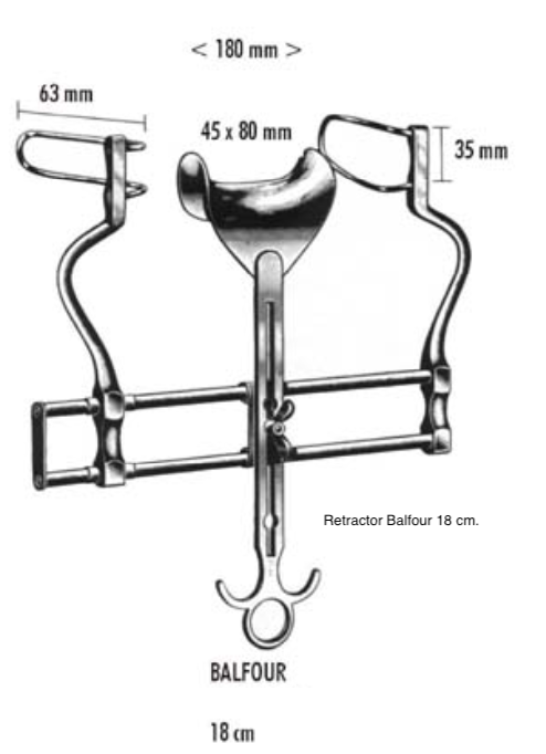 Retractor Balfour 18 cm.
