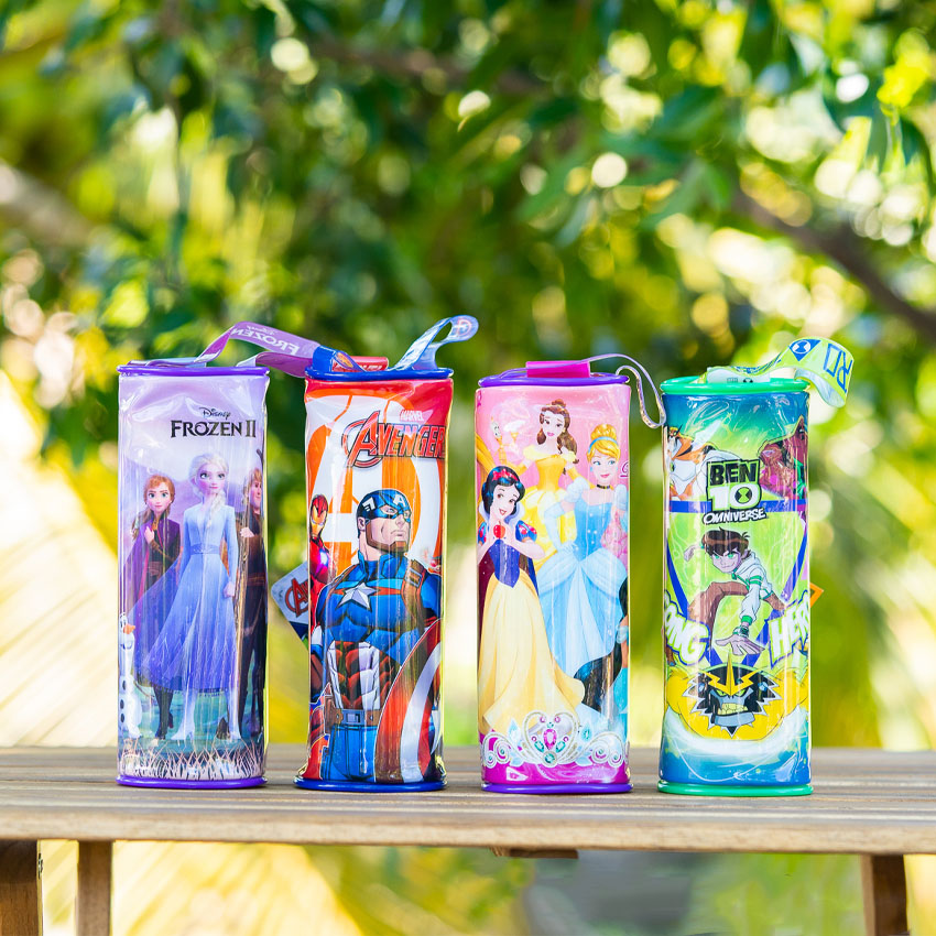 กระเป๋าดินสอ ทรงกระบอก PVC ลายการ์ตูน อเวนเจอร์ส เจ้าหญิง เบนเทน Frozen ลิขสิทธิ์แท้ พร้อมส่ง