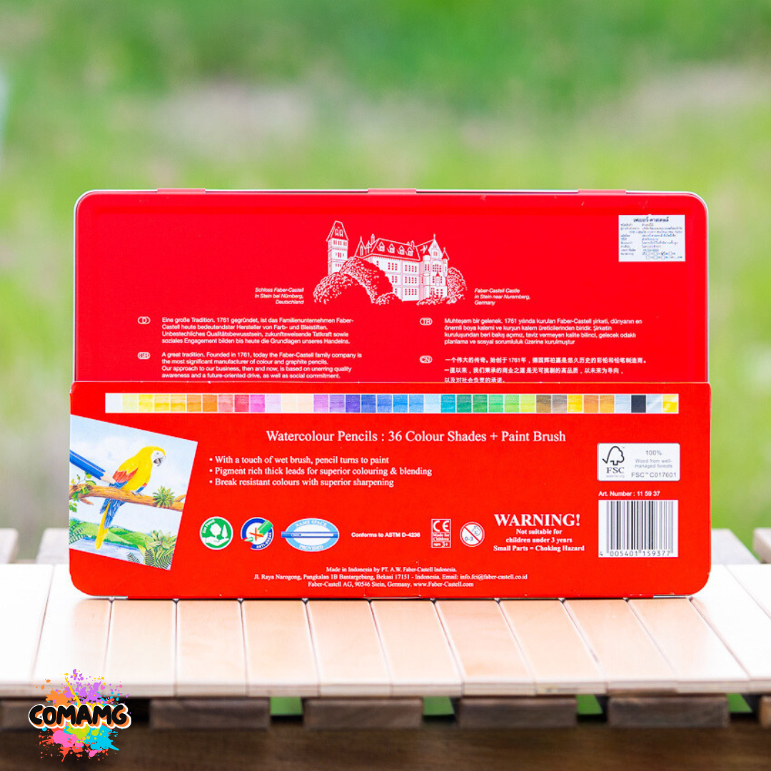 Faber Castell สีไม้นกแก้ว ระบายน้ำ ดินสอสี กล่องเหล็ก รุ่น 12,24,36,48สี พร้อมส่ง