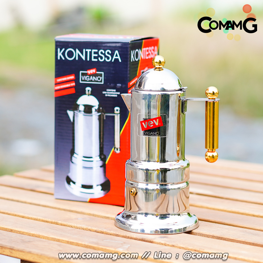 Moka Pot กาต้มกาแฟสด สแตนเลส ทรงวินเทจ ขนาด 4คัพ 200ML