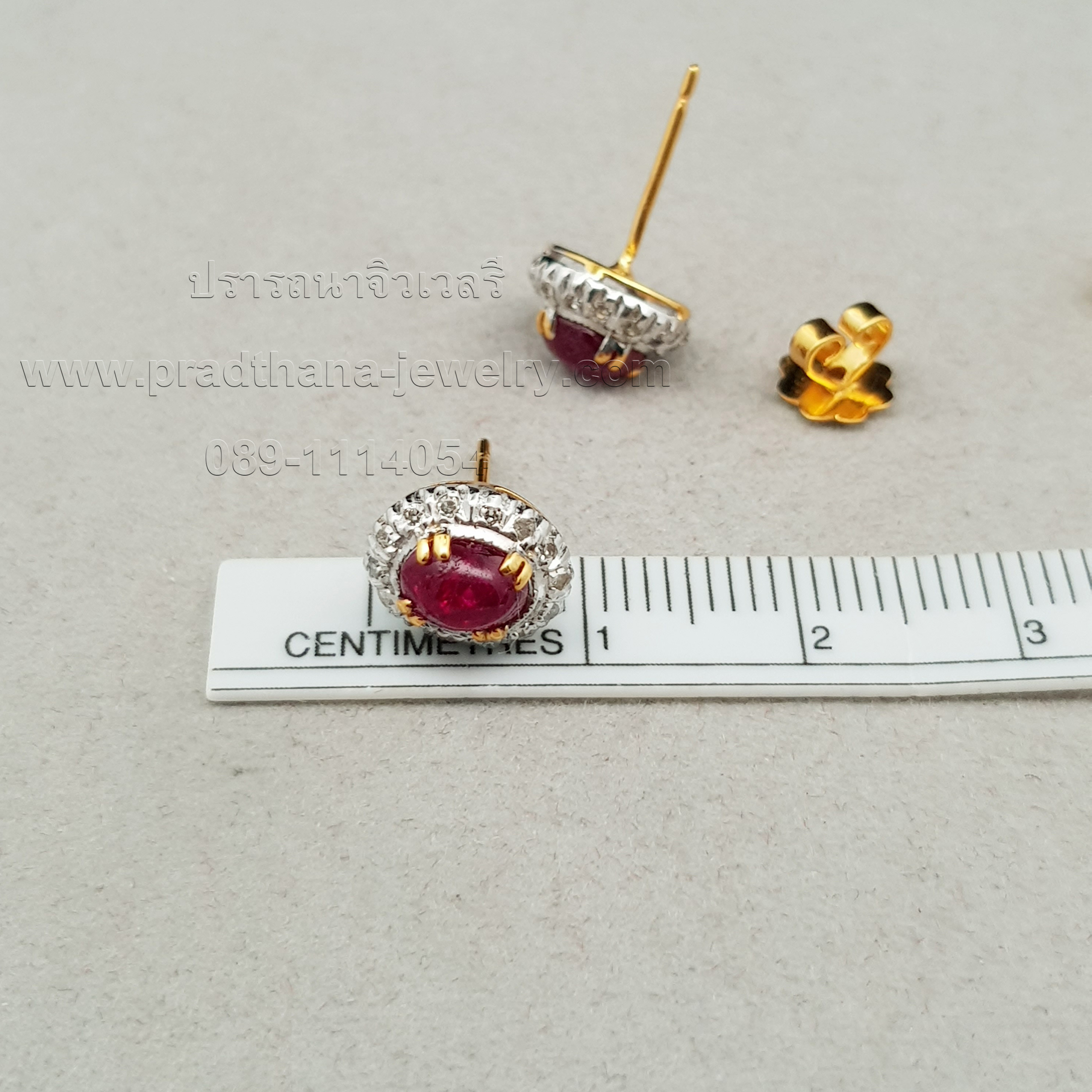 ต่างหูโบราณทับทิมล้อมเพชร **ขายแล้ว**