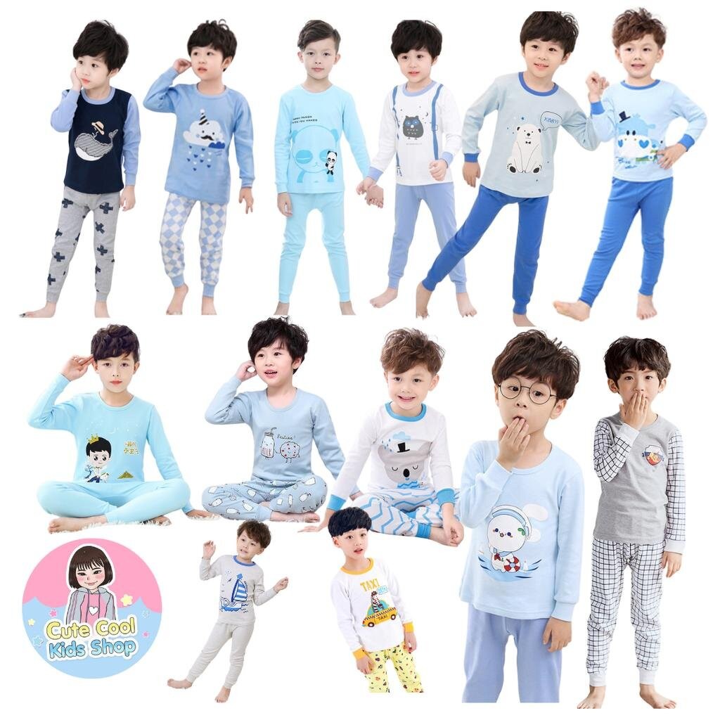 PB-4 ชุดนอนเด็กแขนยาวขายาว พร้อมส่ง 3-12 ขวบ