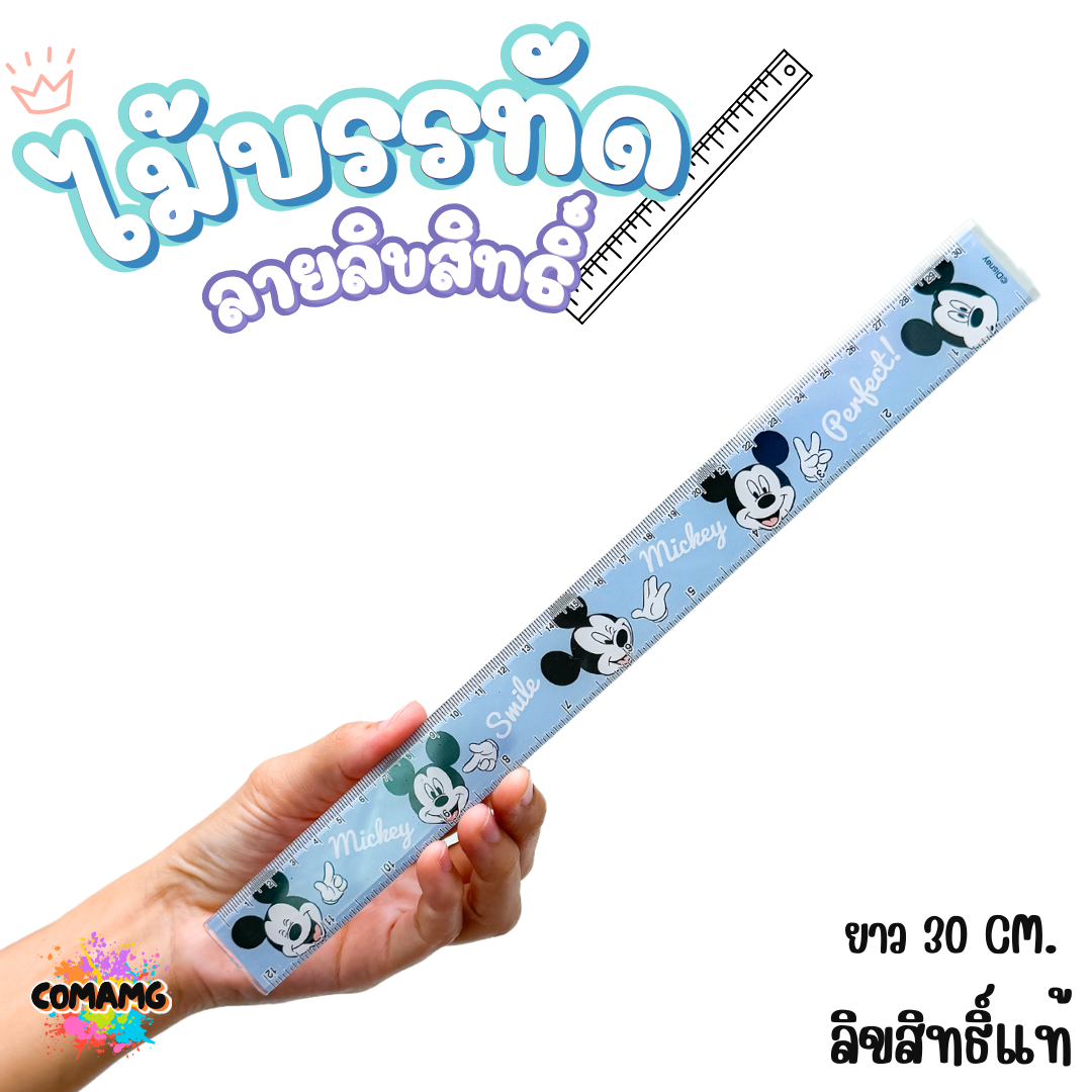 ไม้บรรทัดพลาสติก ไม้บรรทัดยาว แบบบาง แบบหนา ขนาด30ซม. ลายการ์ตูน ลิขสิทธิ์แท้100% พร้อมส่ง