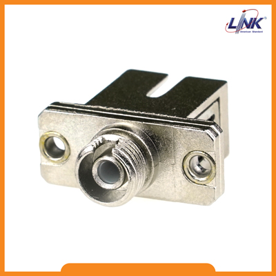 UF-H058 SC to FC Fiber Optic Hybrid Adapter, Single-mode, Ceramic Sleeve, Metal Housing
