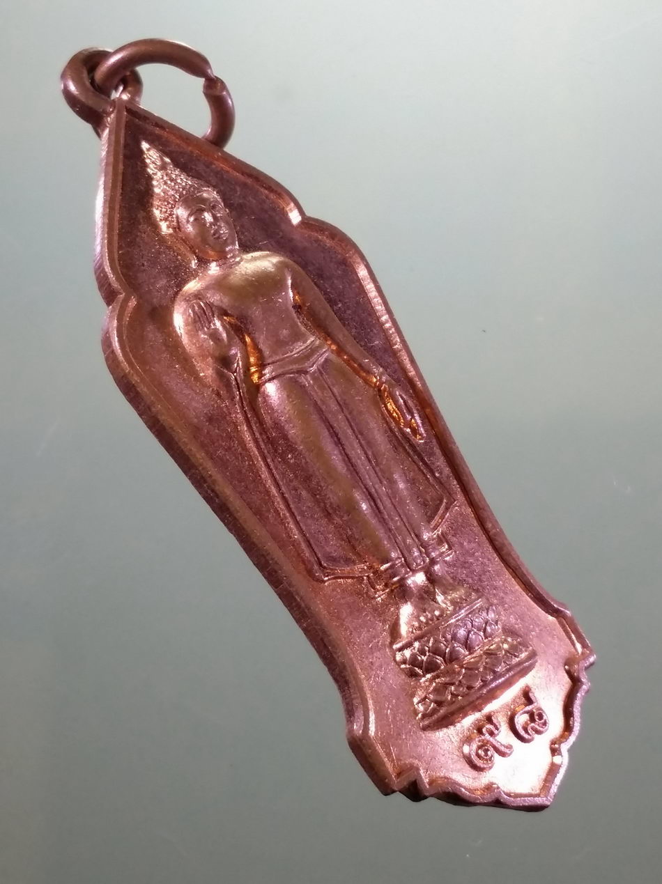 รหัสสินค้า เหรียญพระพุทธ 4217 เหรียญพระลีลาประทานพร พระร่วงโรจนฤทธิ์ วัดพระปฐมเจดีย์ ที่ระลึกงานนมัสการองค์พระปฐมเจดีย์ ปี 2556 จังหวัดนครปฐม ขนาดเทียบกับเหรียญบาท