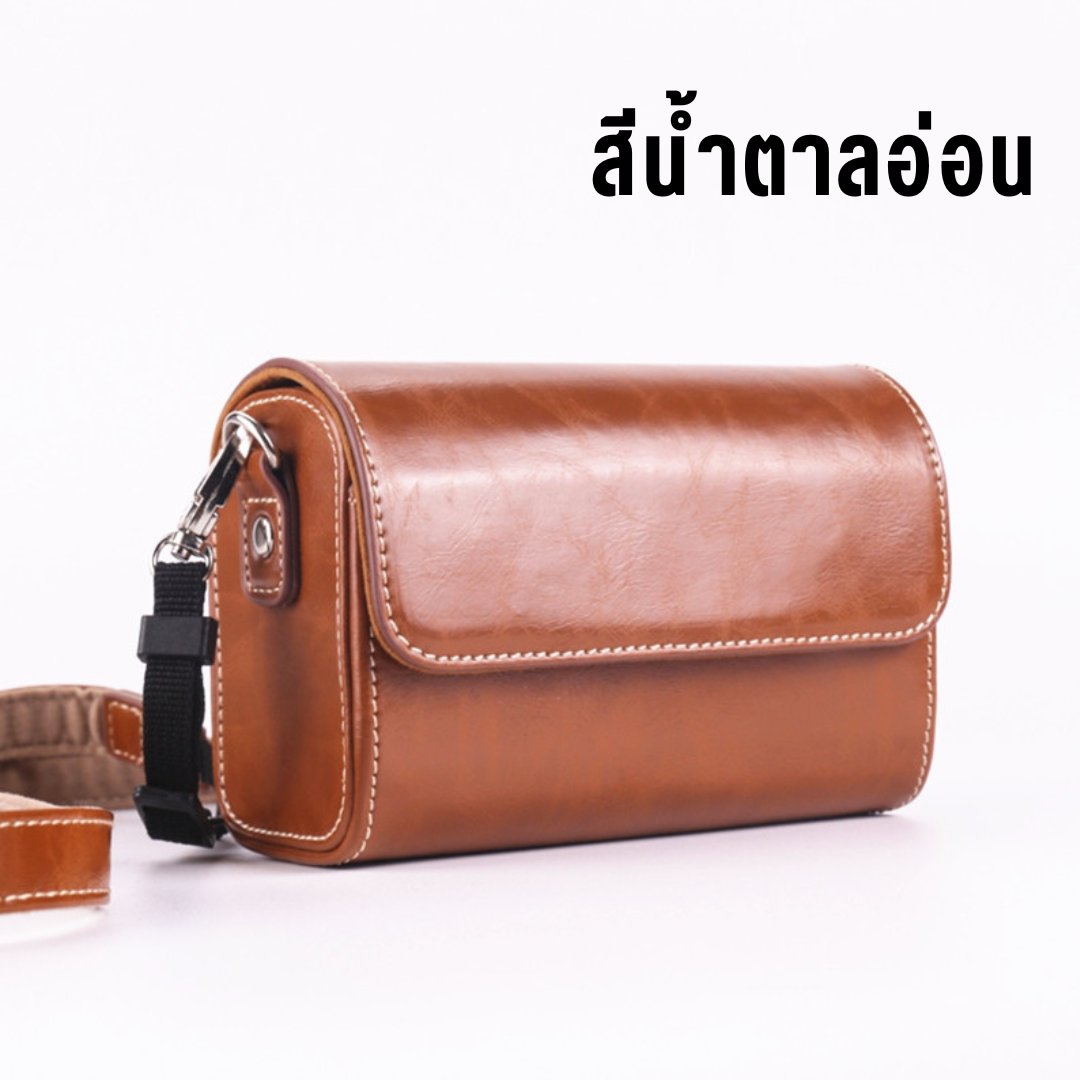 กระเป๋ากล้องหนัง สำหรับกล้องคอมแพค มีสายสะพาย Ricoh GR3 Canon G7x Sony ZV1