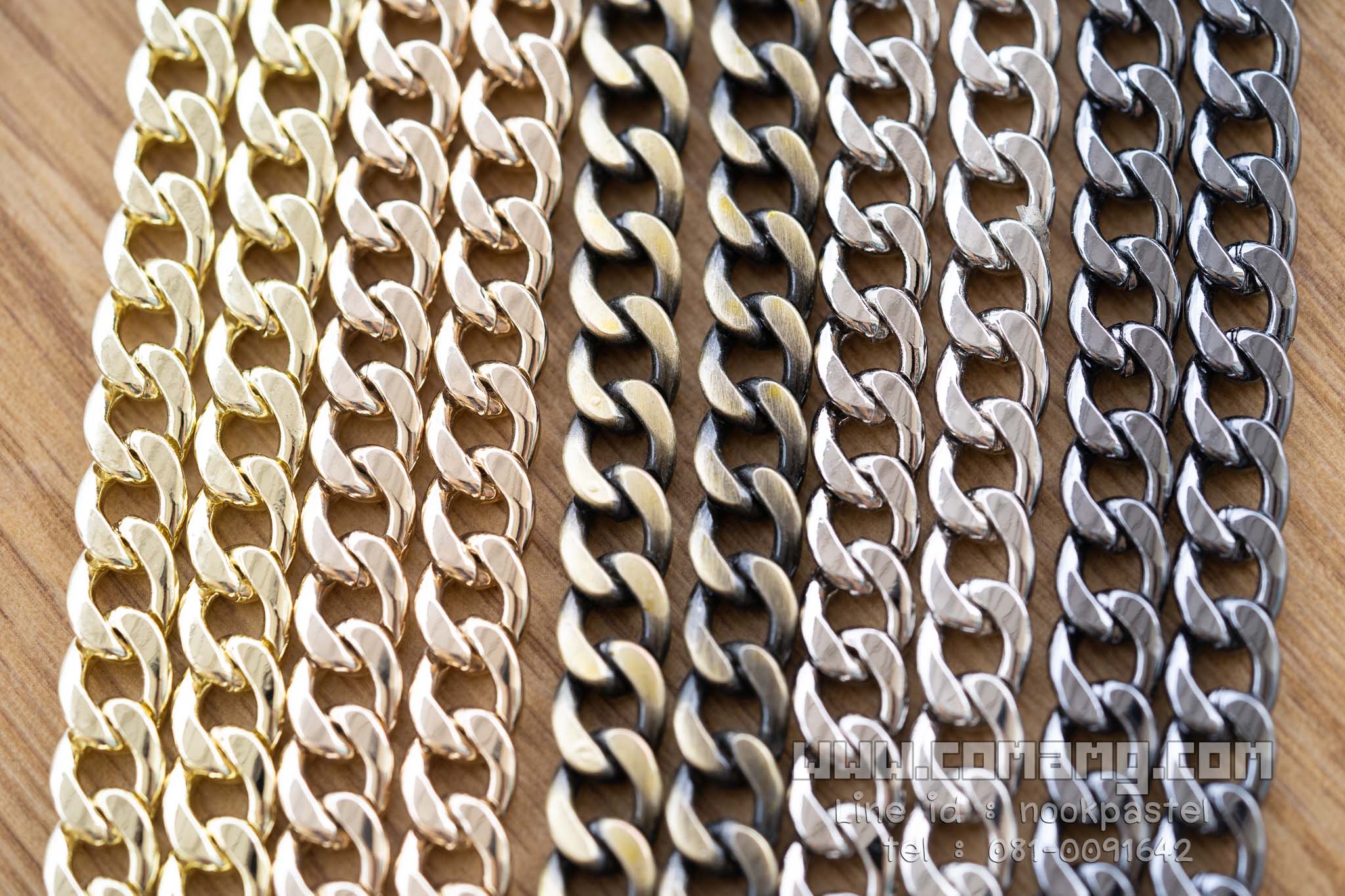 สายโซ่คล้องมือ สายกระเป๋า รุ่นโซ่ตัดเหลี่ยม