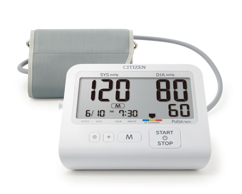 เครื่องวัดความดันโลหิตระบบดิจิทัล CITIZEN CHU 503 ใช้วัดความดันโลหิตและชีพจรที่ต้นแขน, แถมฟรี Adaptor เพื่อใช้กับไฟบ้าน