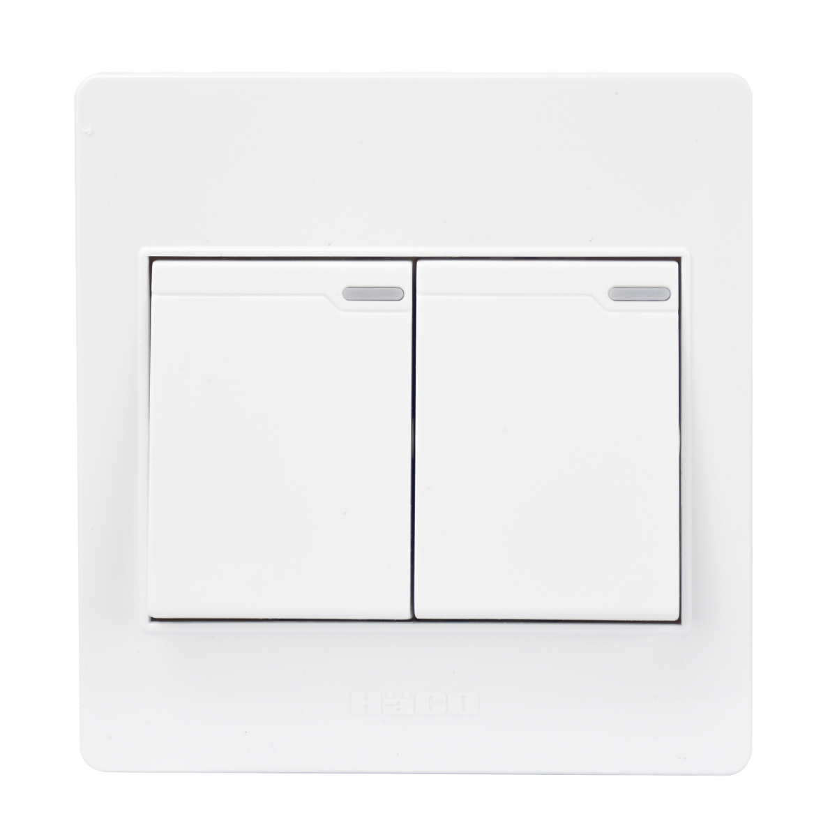 HACO สวิทซ์ทางเดียว 2ช่อง 16A 250V พร้อมหน้ากาก M3N-S21