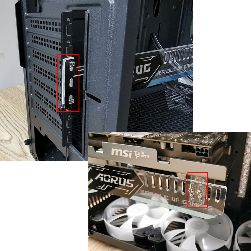 ที่ค้ำการ์ดจอ แบบไฟออโต้ อคริลิค ลาย Aorus ยี่ห้อ coolmoon