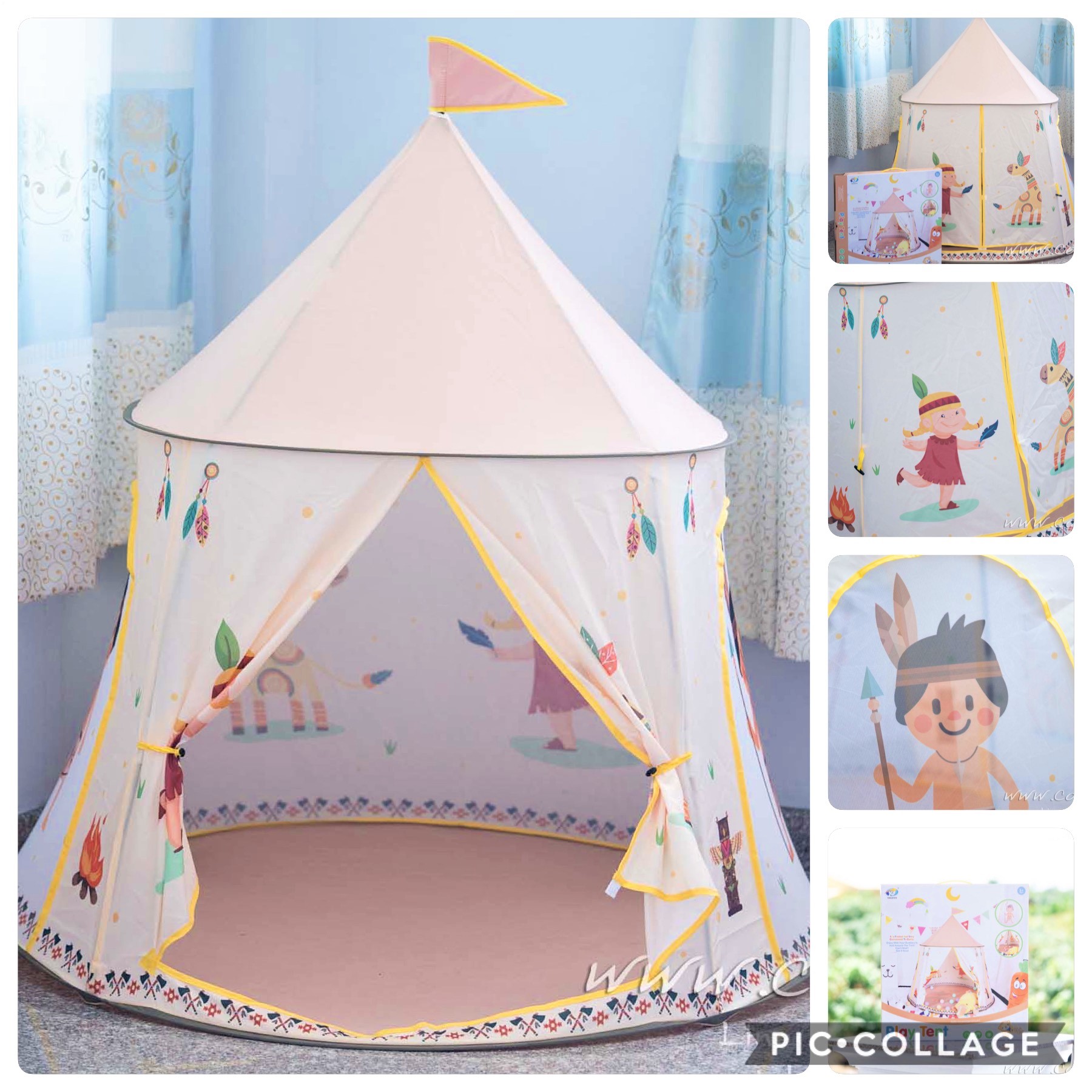 เต้นท์เด็ก เต้นท์กระโจมเด็ก บ้านเด็ก เต๊นท์ของเล่น เต้นท์อาปาเช่ บ้านขนมหวาน บ้านกุหลาบ ของแท้มี มอก