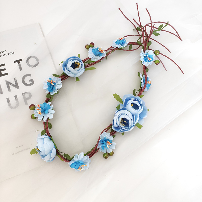 As1570- มงกุฎดอกไม้สีสวยเหมือนแบบ ติดตกแต่งเองที่บ้านได้สวยแบบง่ายๆ ยาว 85cm. ผูกสายปรับขนาดได้ หรือติดกิ๊บก็ได้