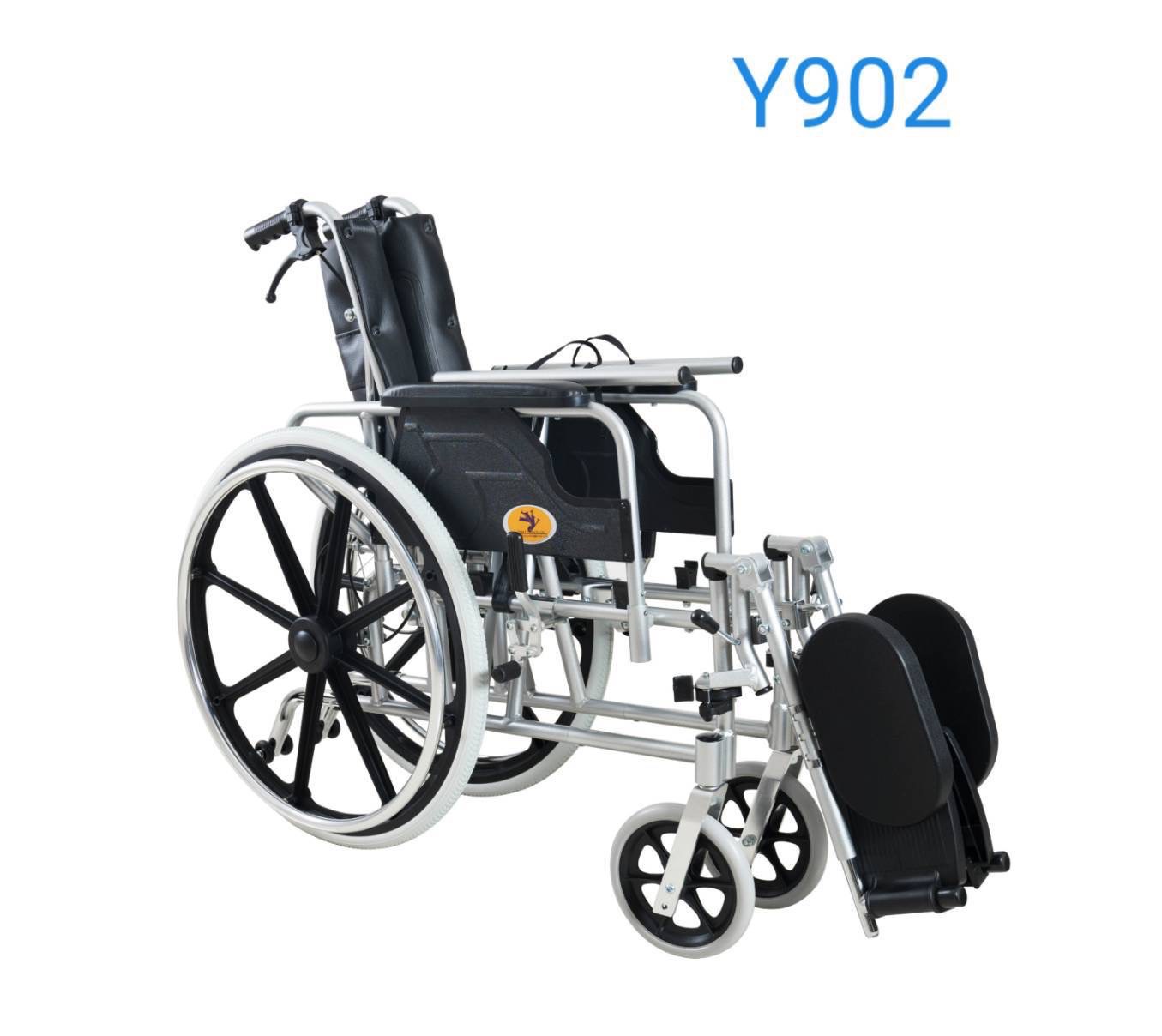 รถเข็นนั่งถ่ายปรับนอน อลูมิเนียมอัลลอยด์ พับได้ ล้อหลัง 24 นิ้ว