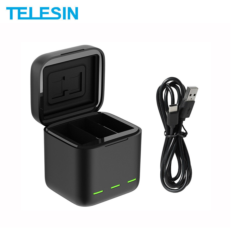 GoPro 10 / 9 Telesin Charger Box + GoPro Battery แท่นชาร์จ ที่ชาร์จ + แบตเตอร์รี่โกโปร ประกัน 1 ปี