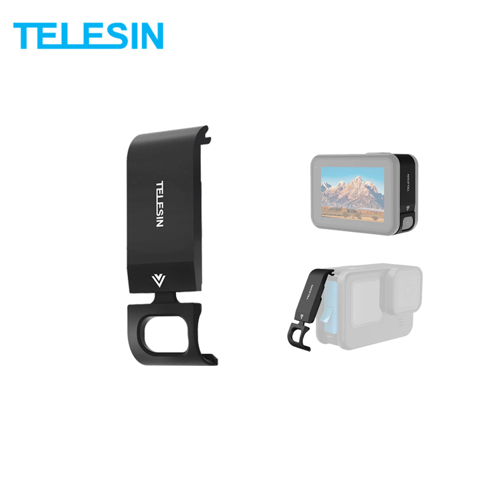 GoPro 11 / 10 / 9 Telesin Aluminum Side Open Door With Rechargeable Port ฝาปิดข้างอลูมิเนียม ชาร์จแบตได้