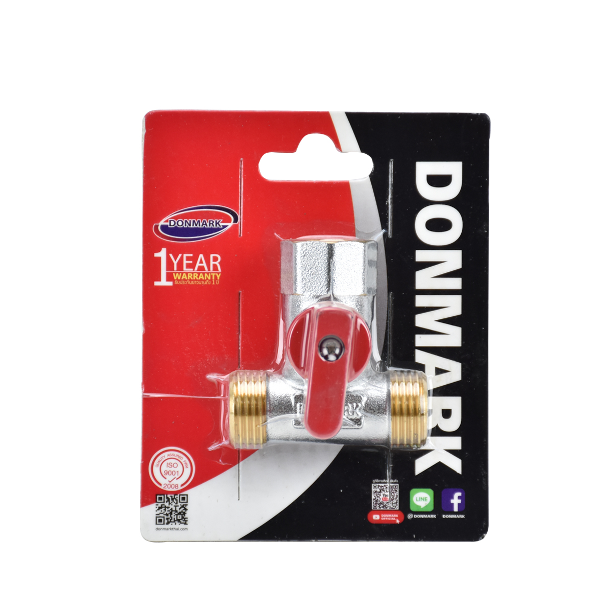 DONMARK วาล์วสามทางระบบบอลล์ M/F/M 1/2" MC-333