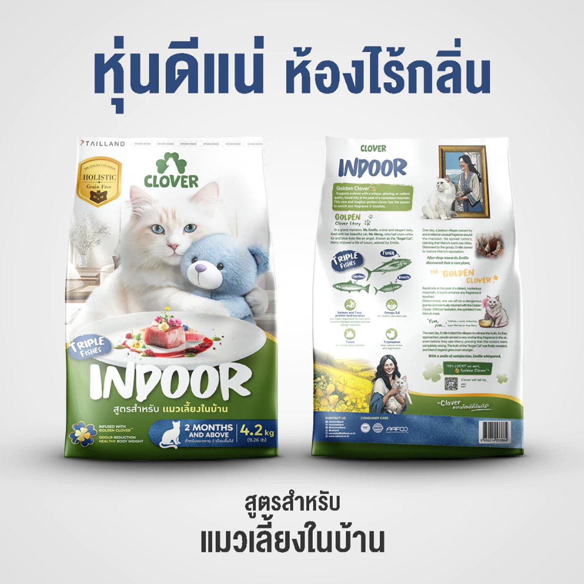 Clover holistic grain-free อาหารแมว อายุตั้งแต่ 2 เดือนขึ้นไป ขนาด 1kg
