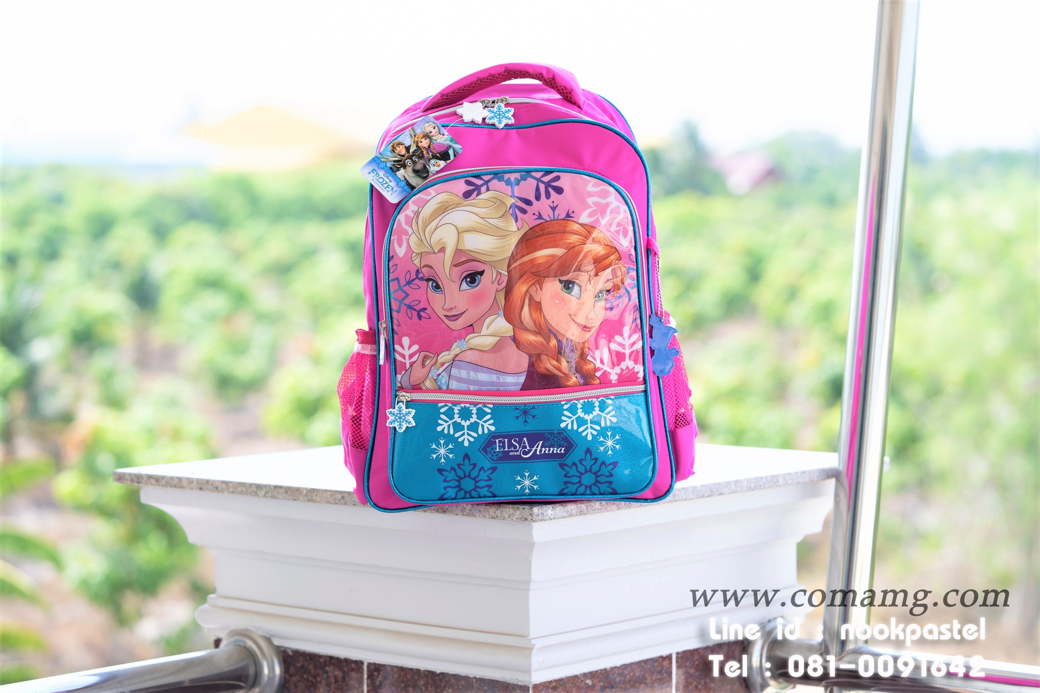 กระเป๋าเป้สะพายหลังเอลซ่าอันนา (Frozen) สีชมพู ลิขสิทธิ์แท้ 14นิ้ว