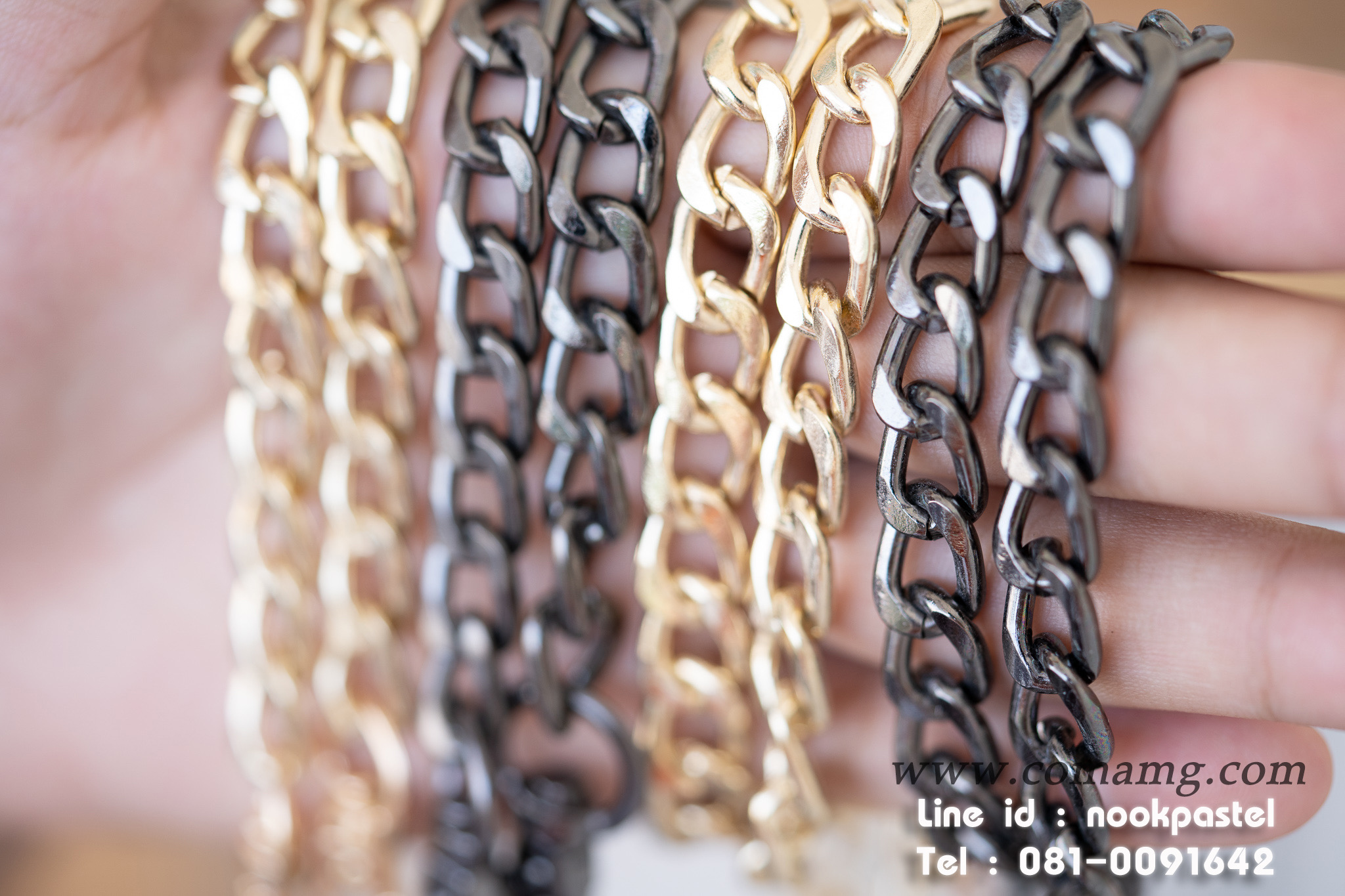 สายโซ่กระเป๋า โซ่ตัดเหลี่ยม