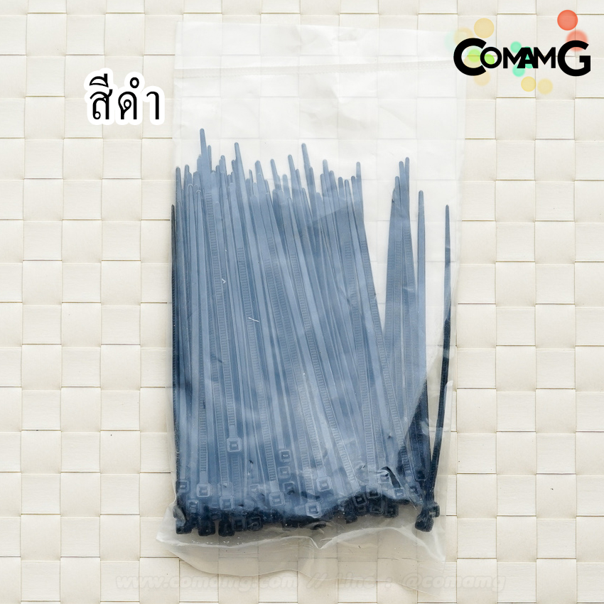 เคเบิ้ลไทด์ หนวดกุ้ง (Cable tie) สายรัดพลาสติก ขนาด3*100mm แพ็ค100เส้น