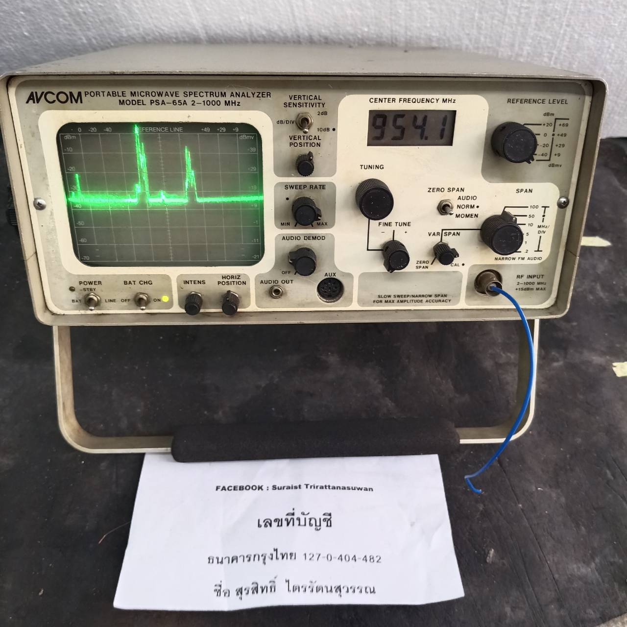 avcom portable spectrum analyzer psa-65a