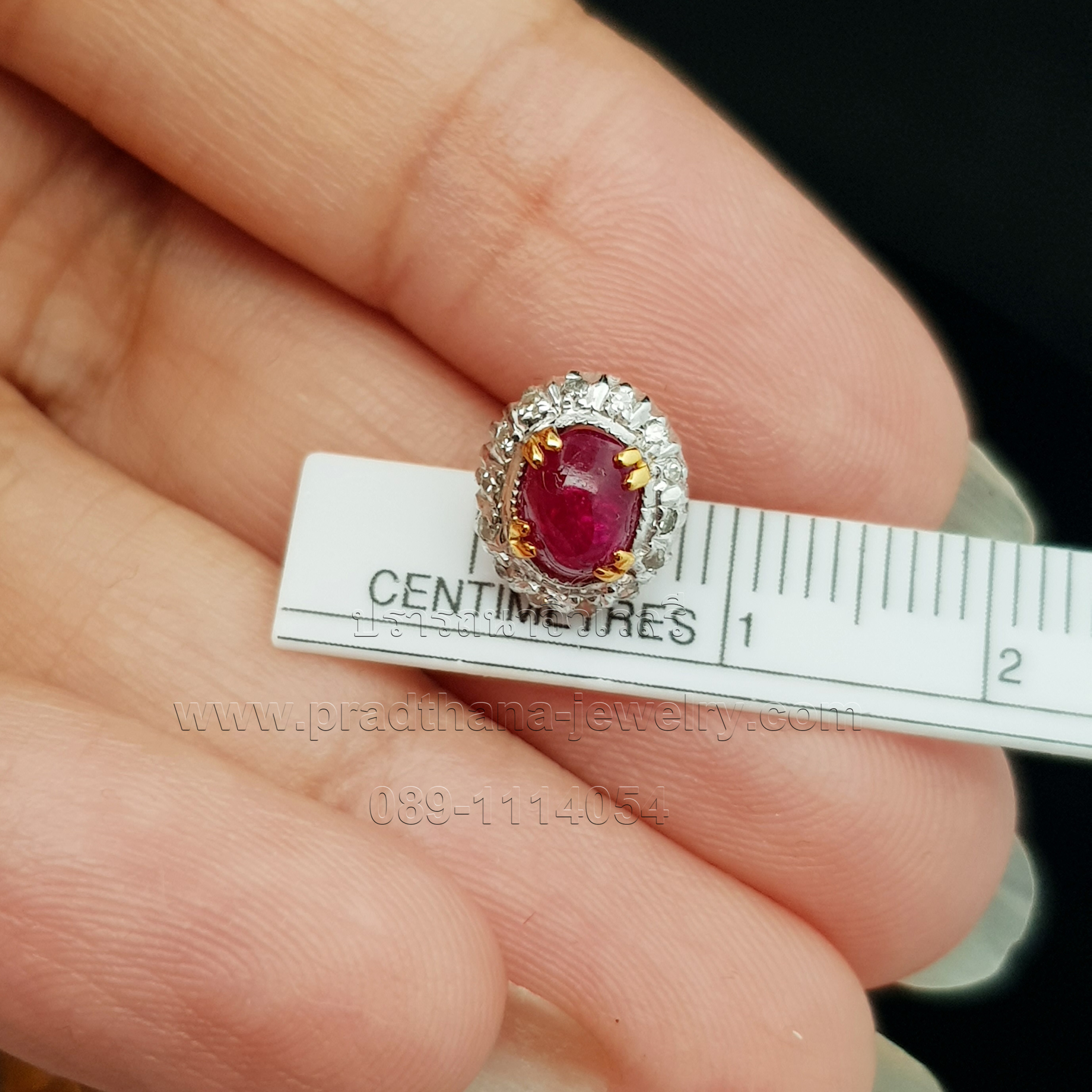 ต่างหูโบราณทับทิมล้อมเพชร **ขายแล้ว**