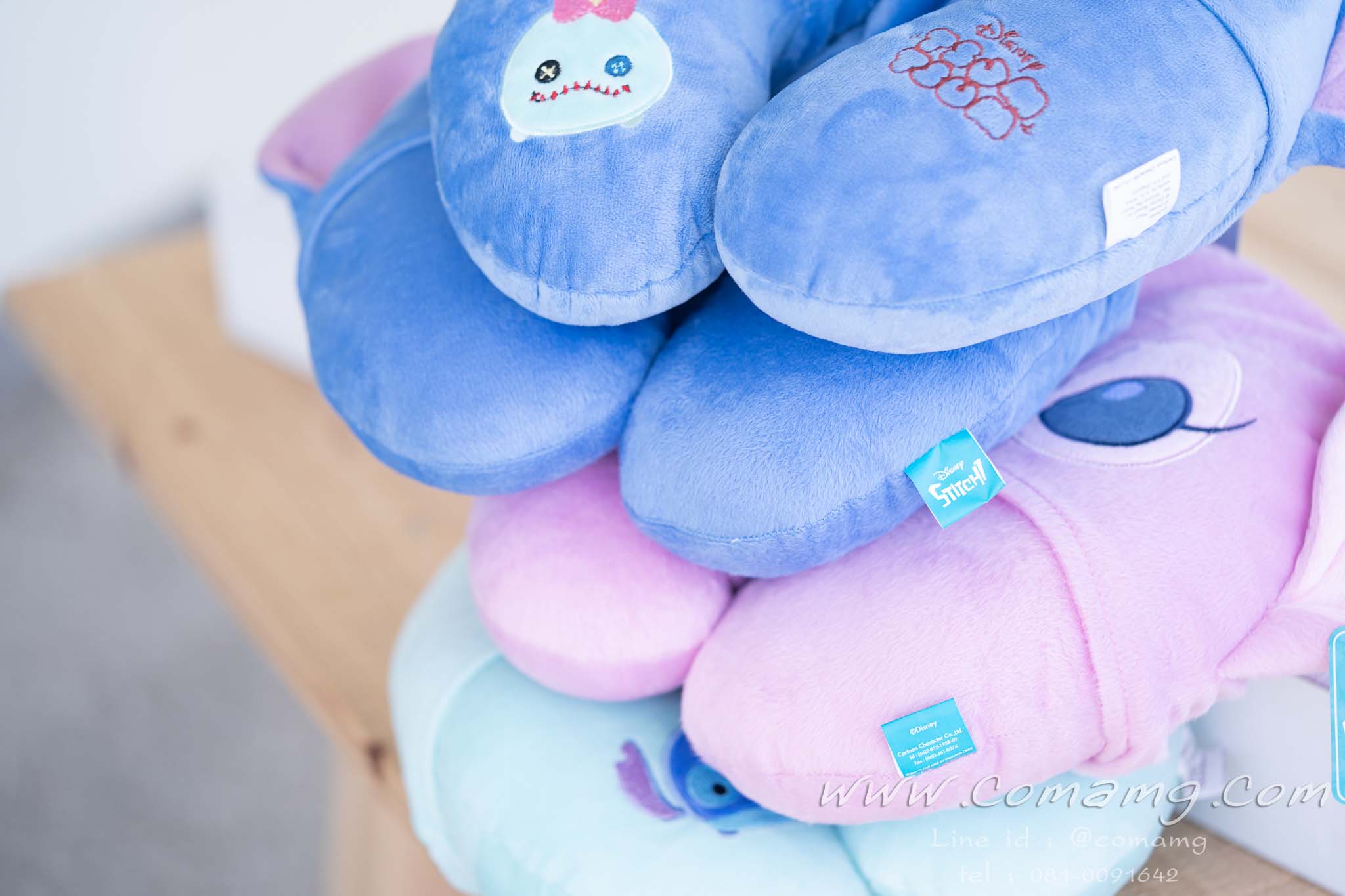 หมอนรองคอมีหมวก สติทซ์ แองเจิ้ล สครัมพ์ ( Stitch & Angel & Scramp)