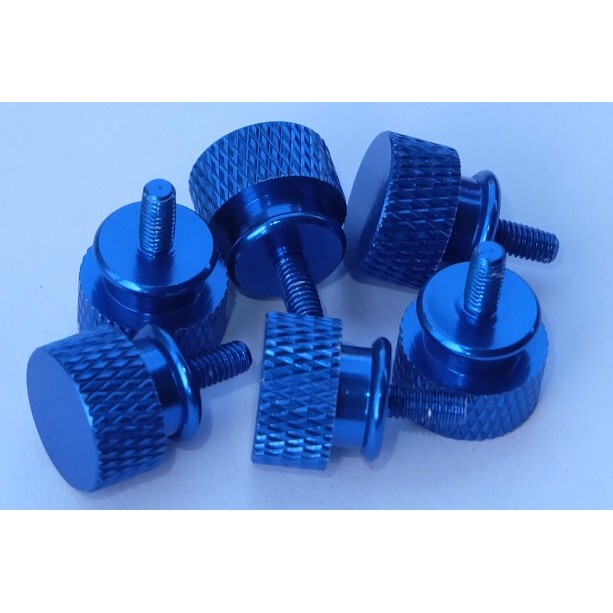 น๊อตปิดฝาเคสอลูมิเนียม มือหมุน เกลียวละเอียด [ M3 ]