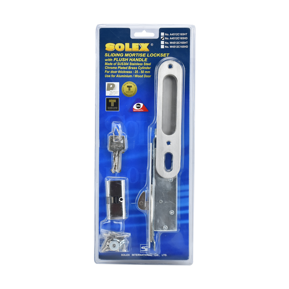 SOLEX กุญแจบานเลื่อน NO.A4512C165HD