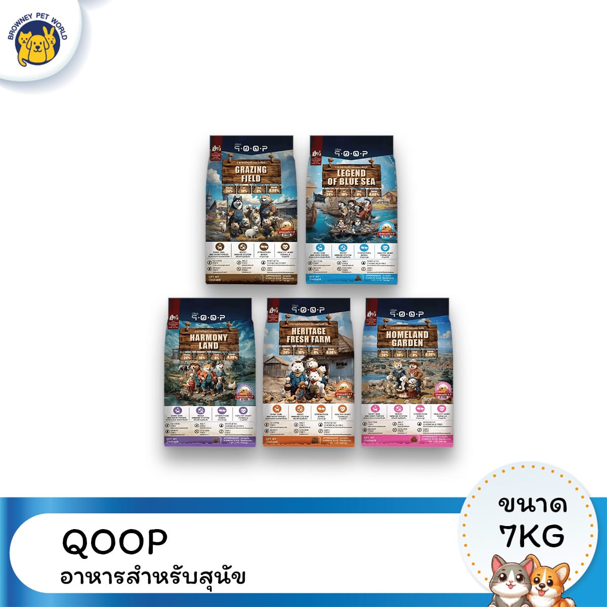 qoop คูปป์ อาหารสุนัขสูตร Gluten Free สำหรับสุนัขทุกช่วงวัย ขนาด 7 กิโลกรัม