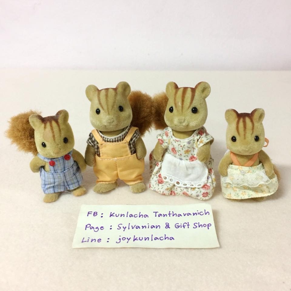 ครอบครัวคุณกระรอกวอลนัท มีรอยถลอกอยู่บ้างค่ะ ซิลวาเนียน Walnut Squirrel Family : Sylvanian Families