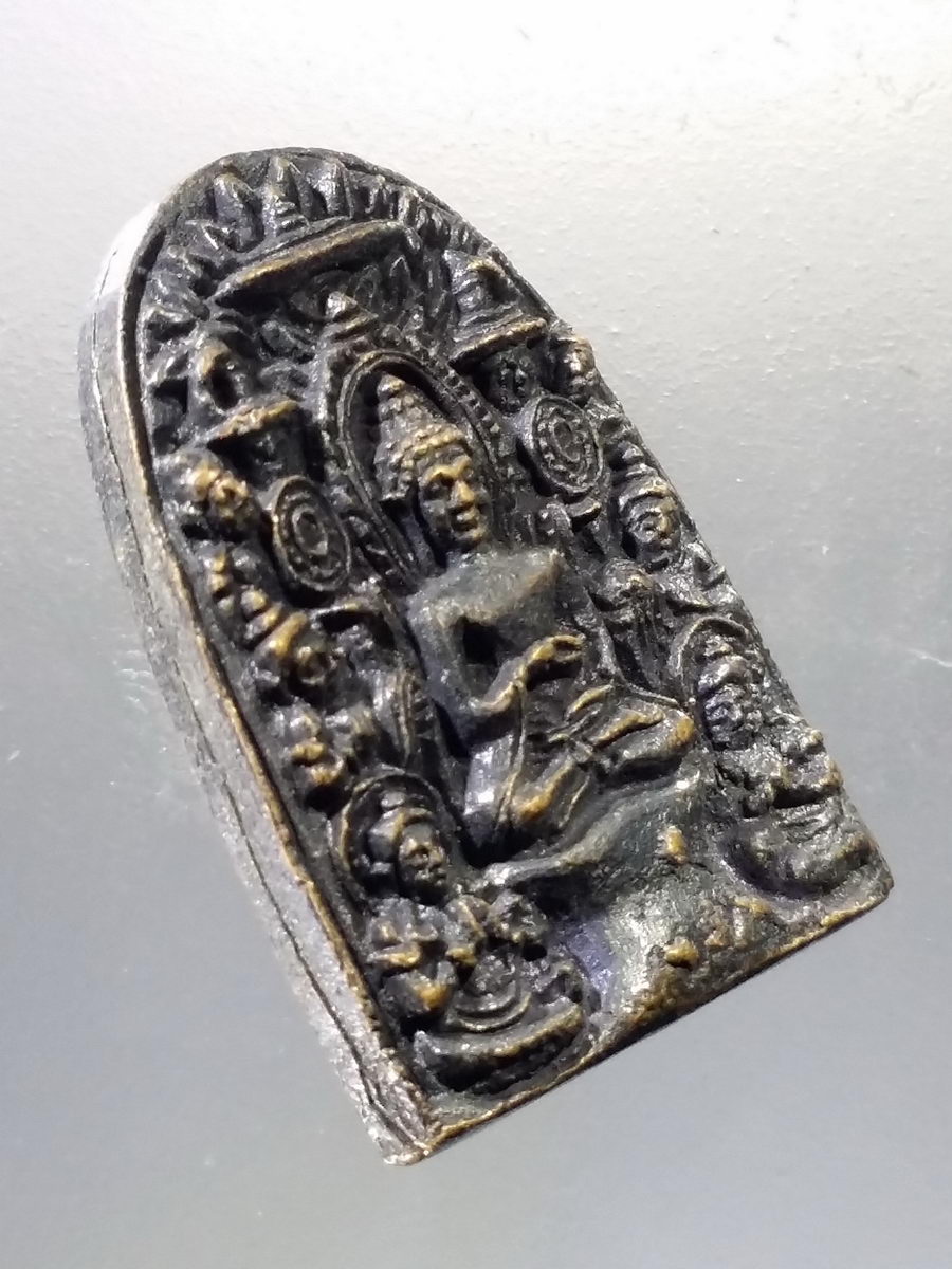 Antig Pim 056 เหรียญหล่อพระกันทรวิชัย วัดพุทธมงคล บ้านสระ จังหวัดมหาสารคาม สร้างปี 2537 เนื้อโลหะผสม