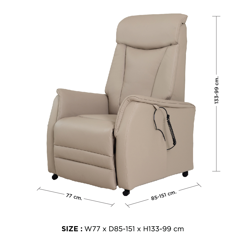 เก้าอี้พักผ่อนปรับไฟฟ้า ช่วยพยุงลุก-นั่ง Chilton Chair หุ้มหนังแท้ผิวสัมผัส นุ่มสบายต่อการใช้งาน