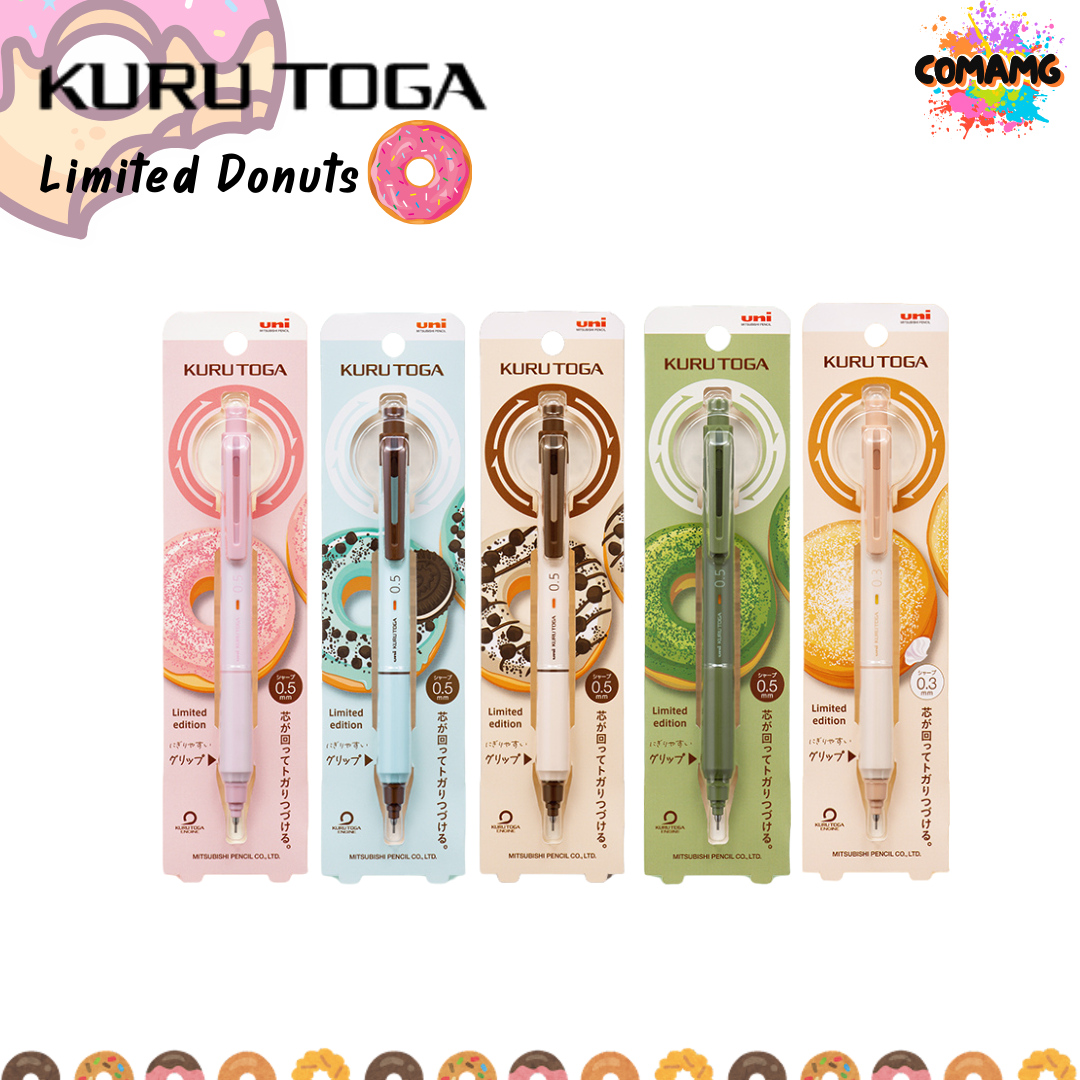 Uni ดินสอกดอัจฉริยะ Uni Kuru Toga KS รุ่น Limited Donuts ออกบิลได้ พร้อมส่ง แกนไส้หมุน