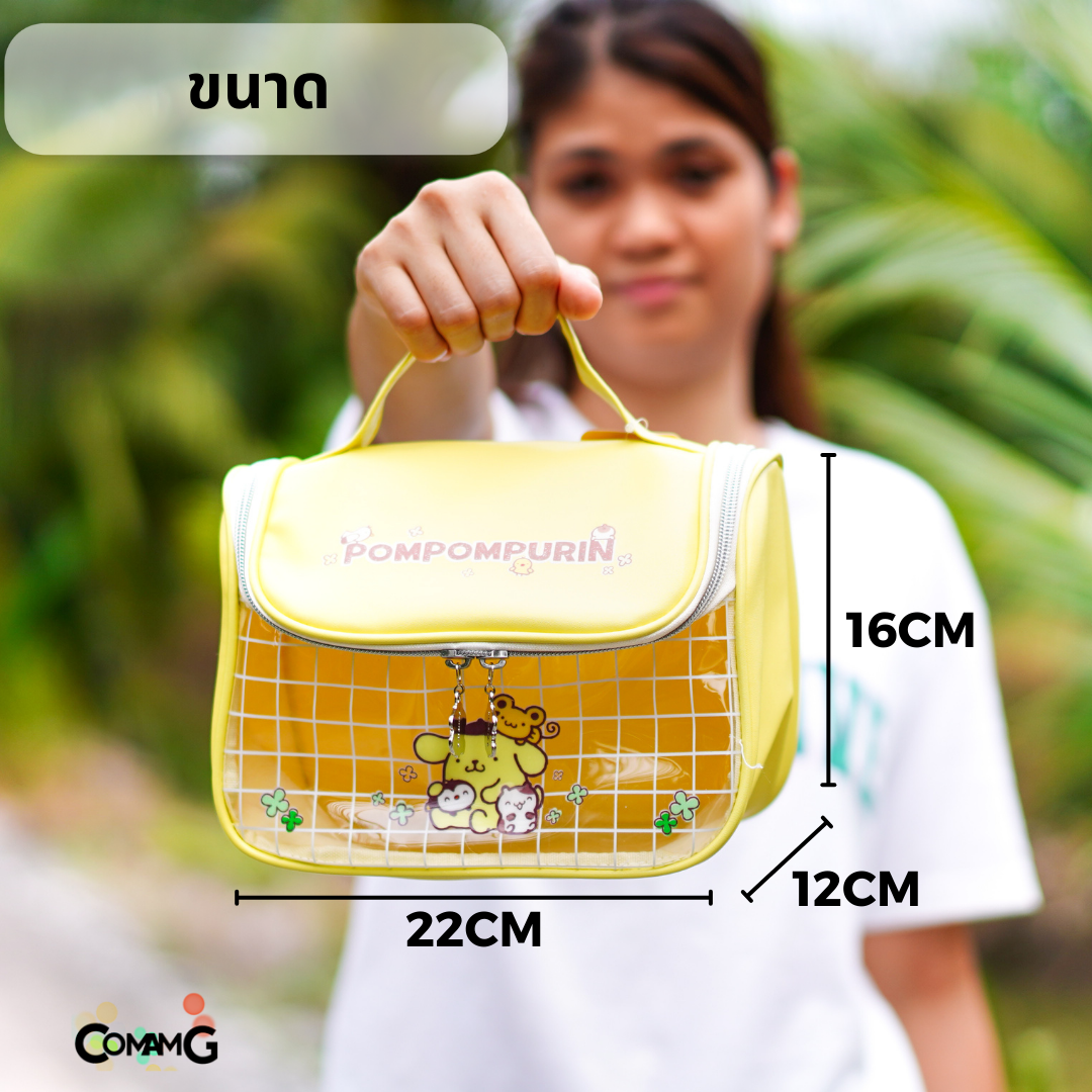 กระเป๋าใส่เครื่องสำอางค์ ใบใหญ่ มีหูหิ้วเปิดได้กว้าง ลายการ์ตูนน่ารักซานริโอ้ ลิขสิทธิ์แท้ พร้อมส่ง