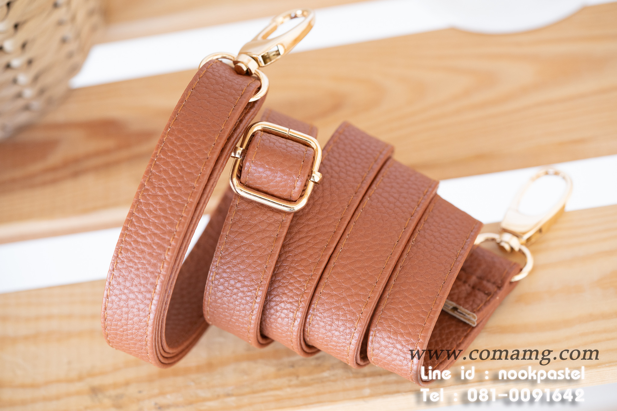 สายกระเป๋าหนังPU หนังนิ่ม อะไหล่เงิน-อะไหล่ทอง สายปรับความยาวได้ มีหลายสี พร้อมส่ง