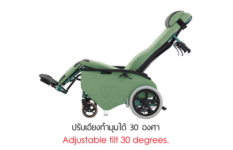 รถเข็นปรับเอนนอน แบรนด์ญี่ปุ่น Matsunaga Wheelchair (車いす) รุ่น FR31TR ขนาดมาตรฐาน เปิดประสบการณ์นอนที่สบายที่สุด + แถมฟรี สายรัดกันตก (รุ่นยอดนิยม)