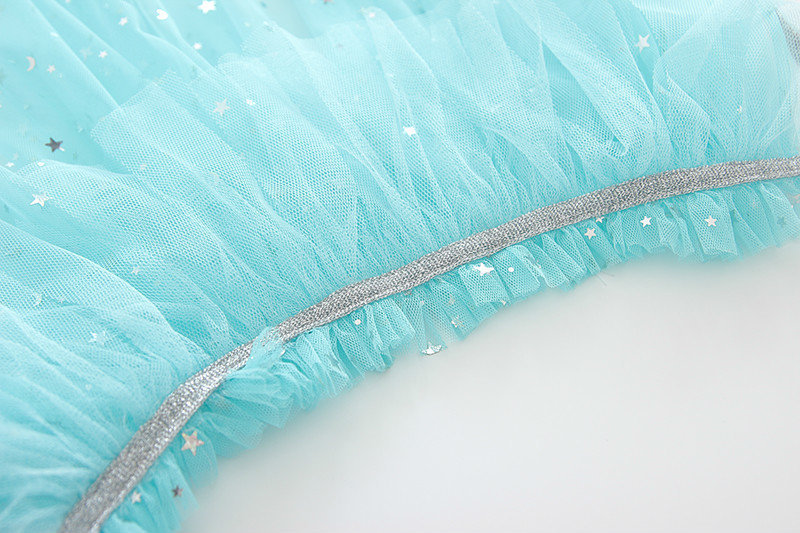 sh51022 เสื้อคลุมสีขาวเจ้าหญิงน้อยแสนสวยสีฟ้า สายผูกปรับขนาดตามรอบไหล่ผ้านุ่มไม่คัน