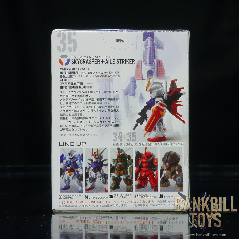 กันดั้ม Bandai Candy Toy FW Gundam Converge 6 No.35 FX-550+AQM/E-X01 Skygrasper + Aile Striker