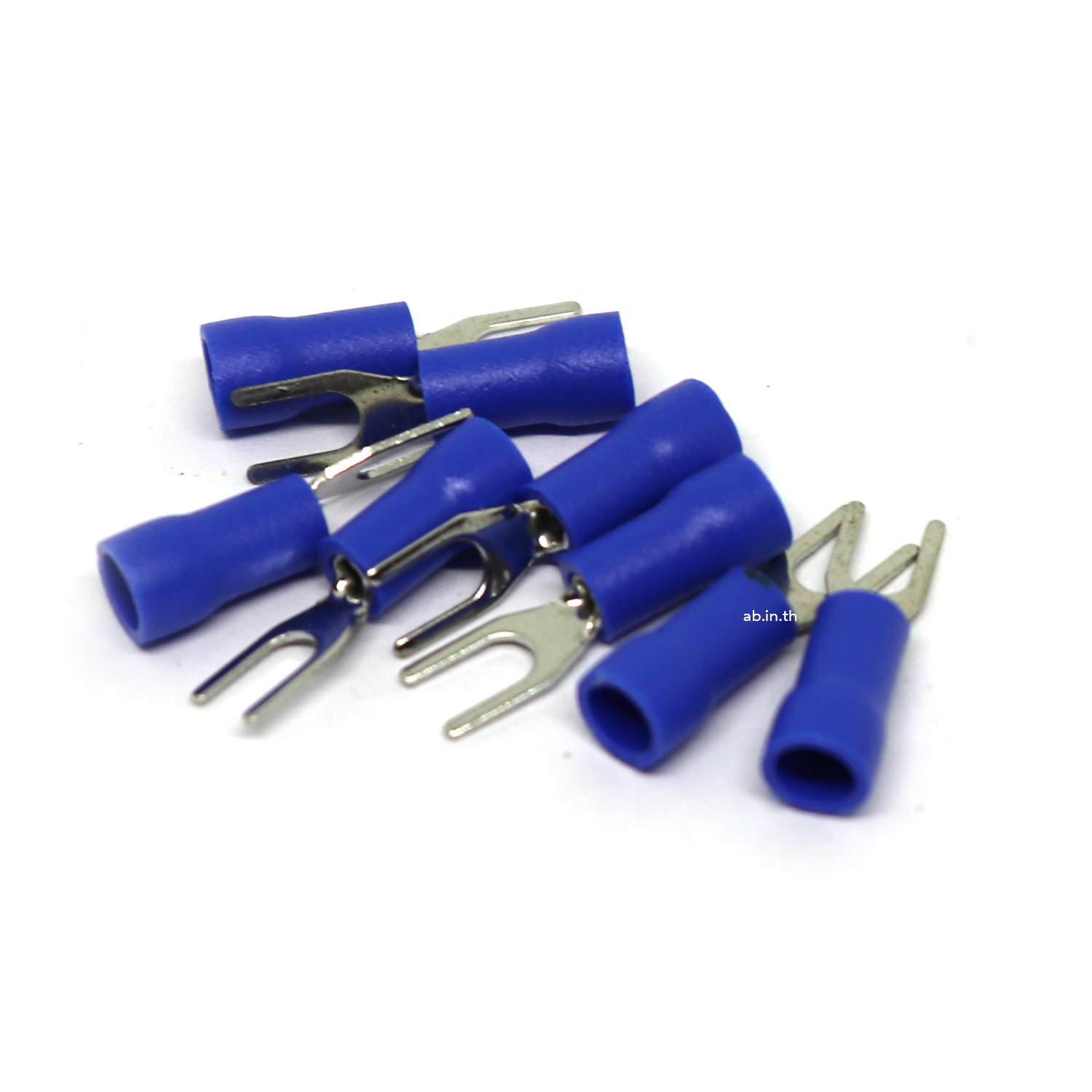 หางปลาแฉกหุ้ม สีฟ้า Insulated Spade Terminals จำนวน 10 ชิ้น