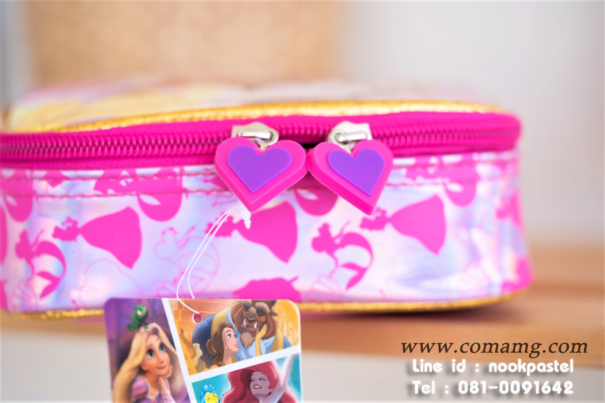 กระเป๋าใส่ดินสอลายเจ้าหญิงแอเรียล&ราพันเชล&เบล(Disney Princess) ลิขสิทธิ์แท้